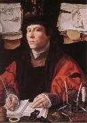 Jan Mabuse Portratt of a kopman oil painting